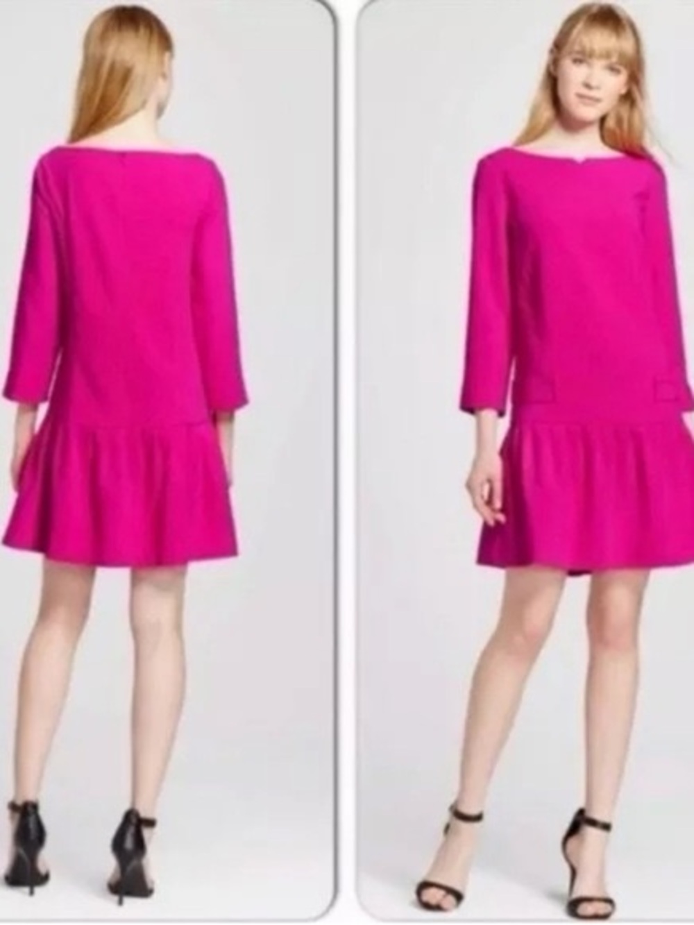 Victoria Beckham Hot Pink Drop-Waist Dress